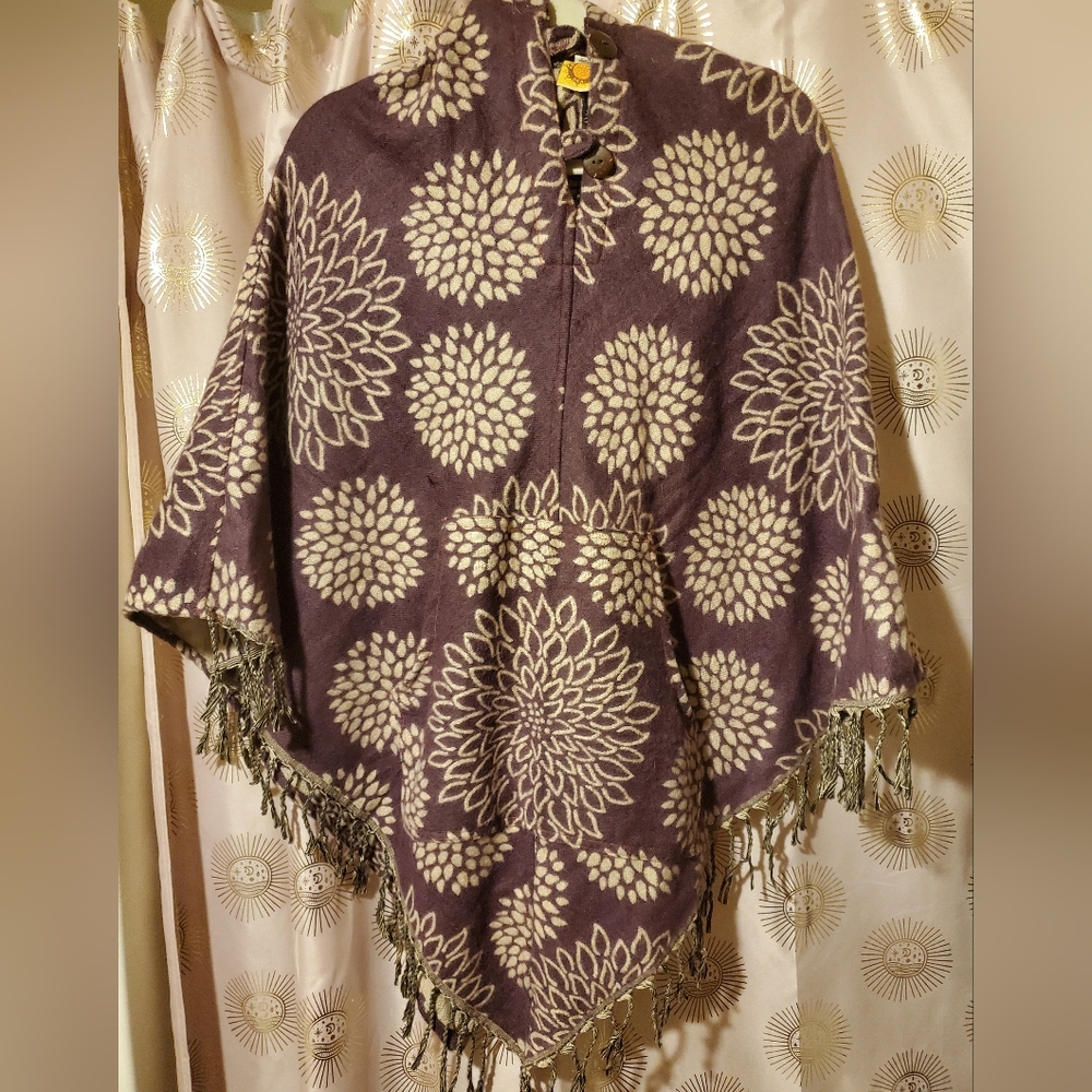 Cotton Nepal Floral Poncho